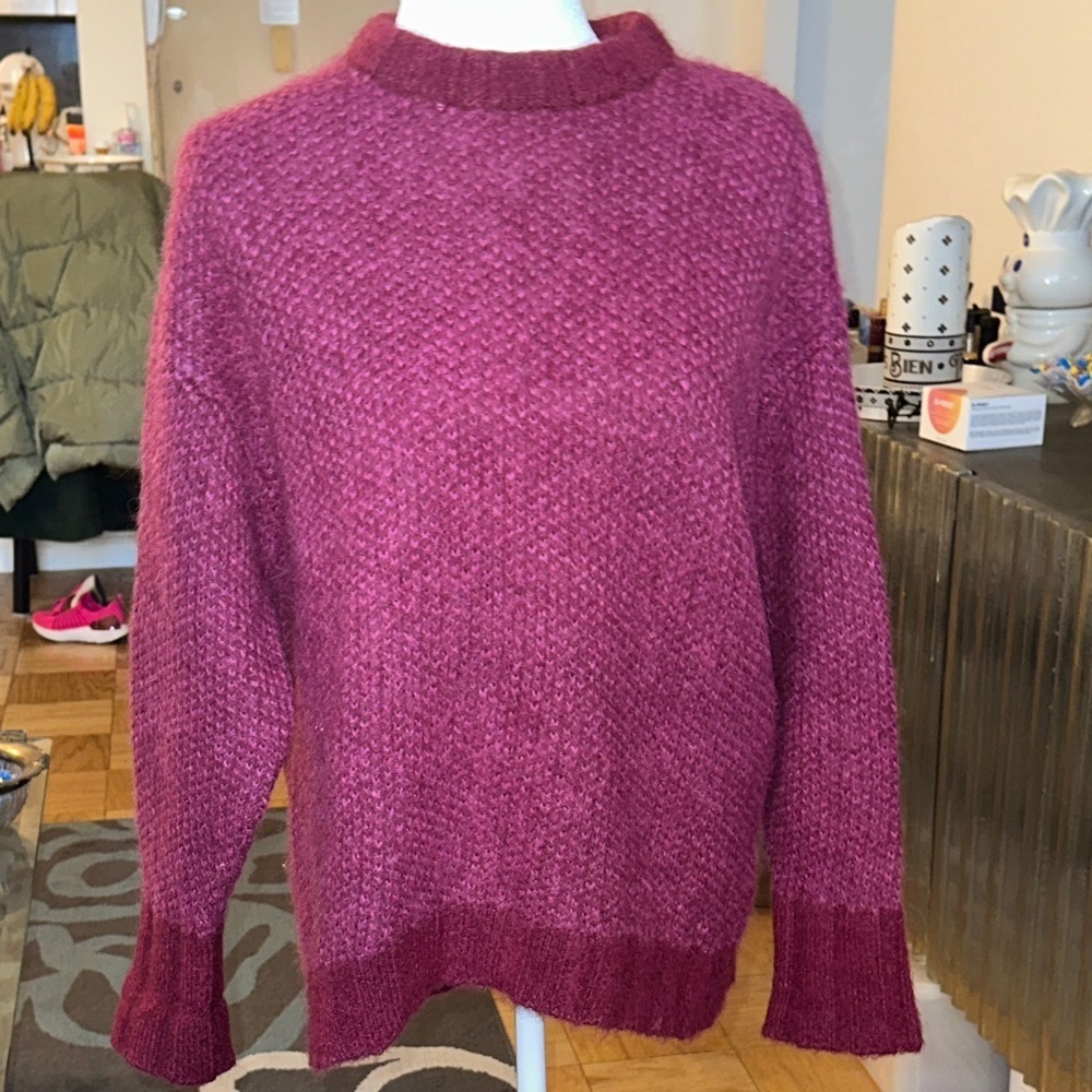 Banana Republic Cranberry Italian yarn sweater